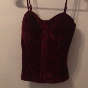 Red Valentines Day Velvet Corset